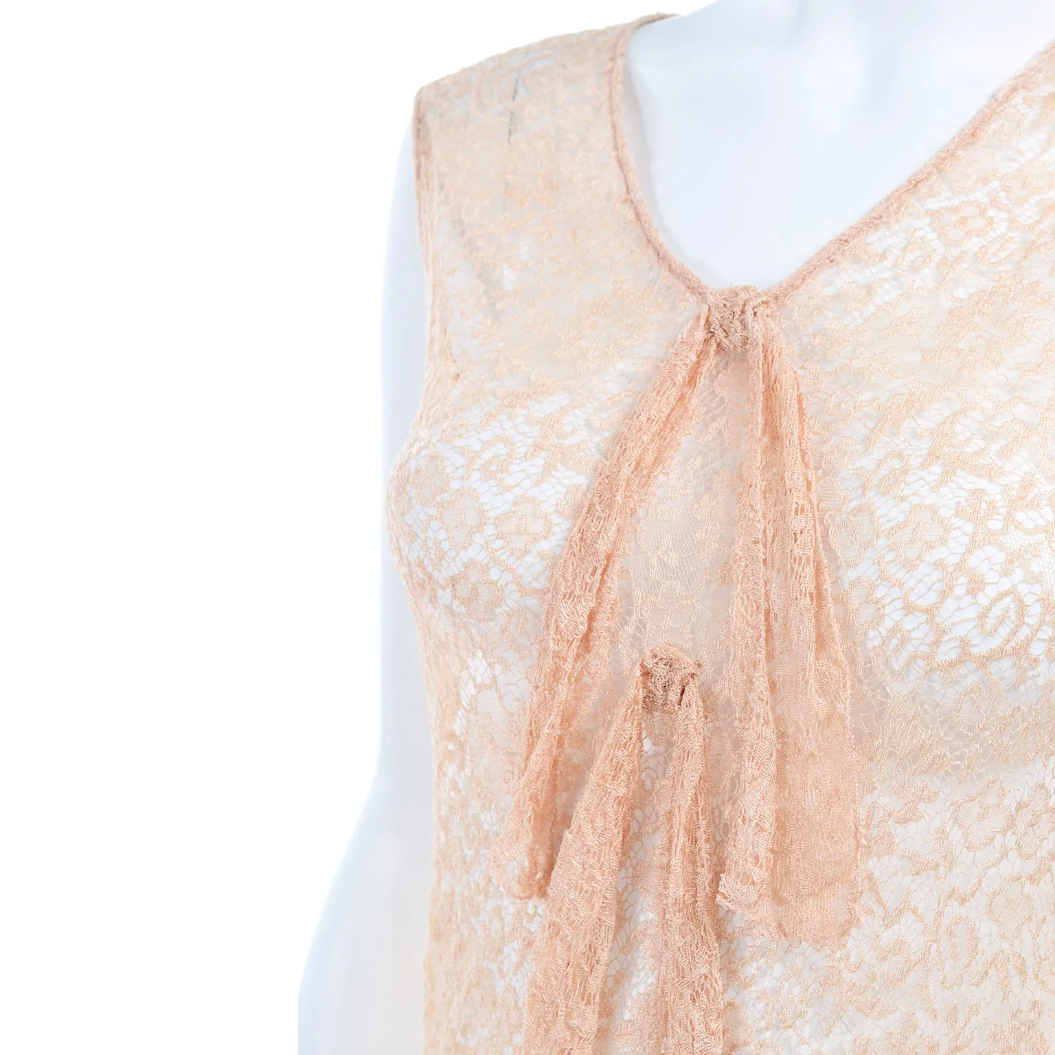 1930s Stretch Lace Dress w/ Bows & Matching Jacket