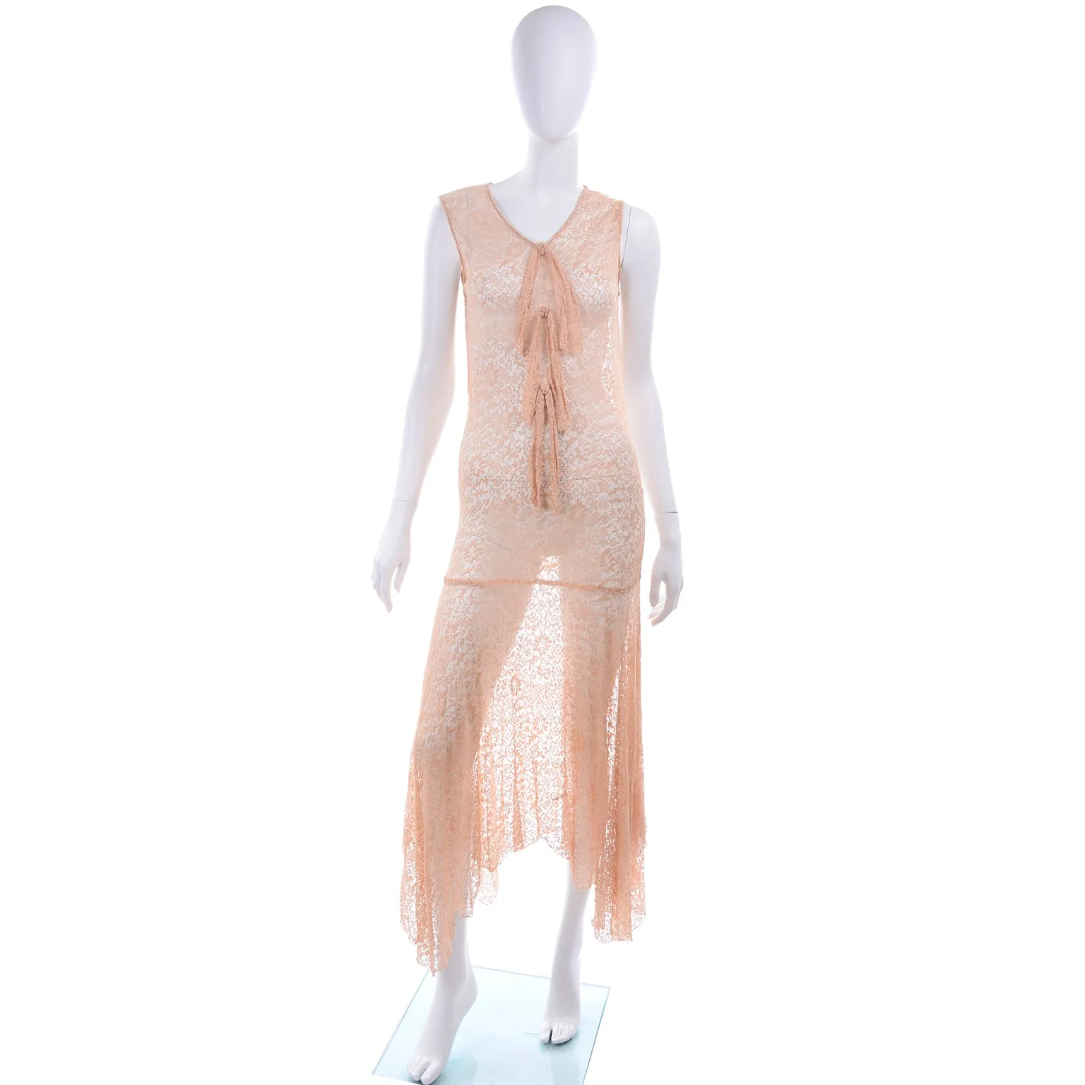 1930s Stretch Lace Dress w/ Bows & Matching Jacket