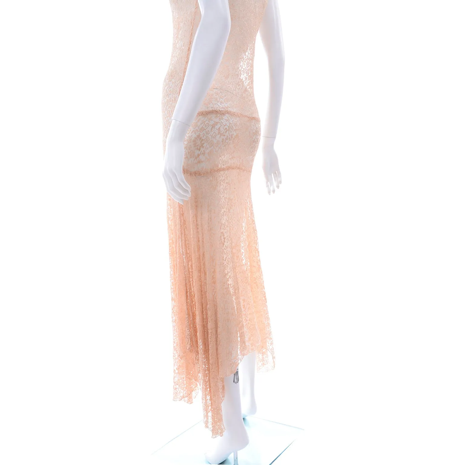 1930s Stretch Lace Dress w/ Bows & Matching Jacket