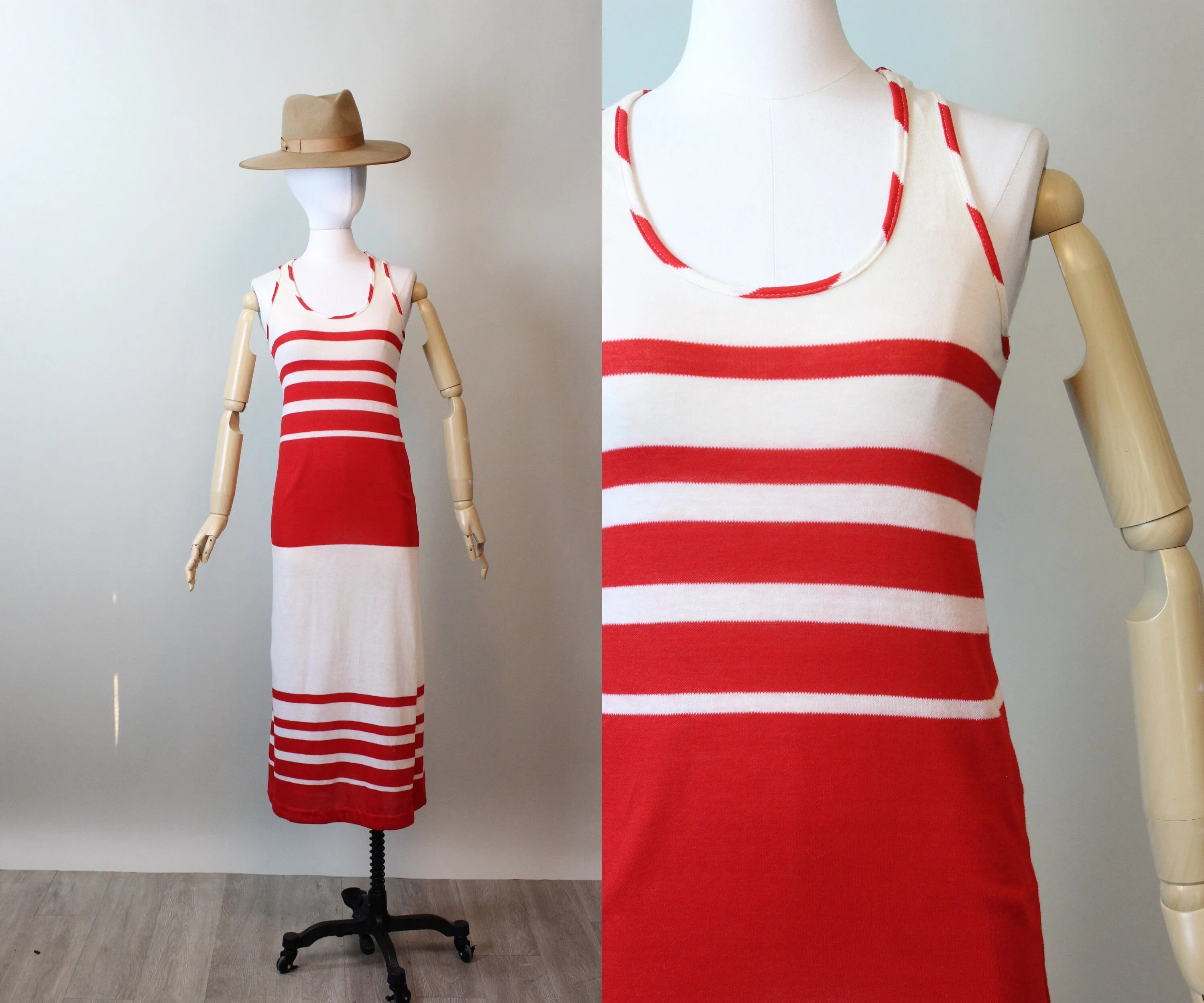 1970s MISS DIOR striped cotton dress xs small | new spring summer