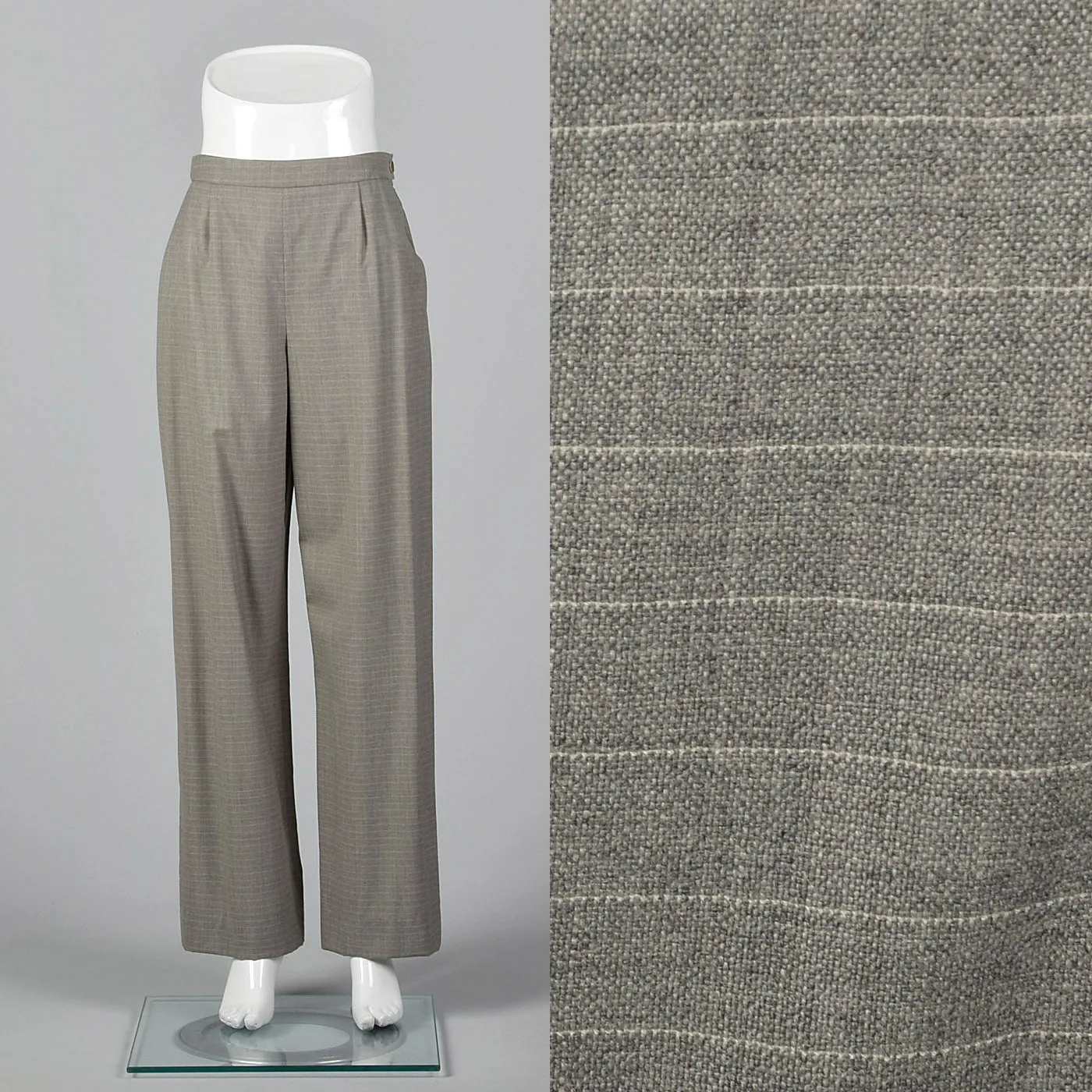 1990s Hermès Wool Pants in Heathered Gray