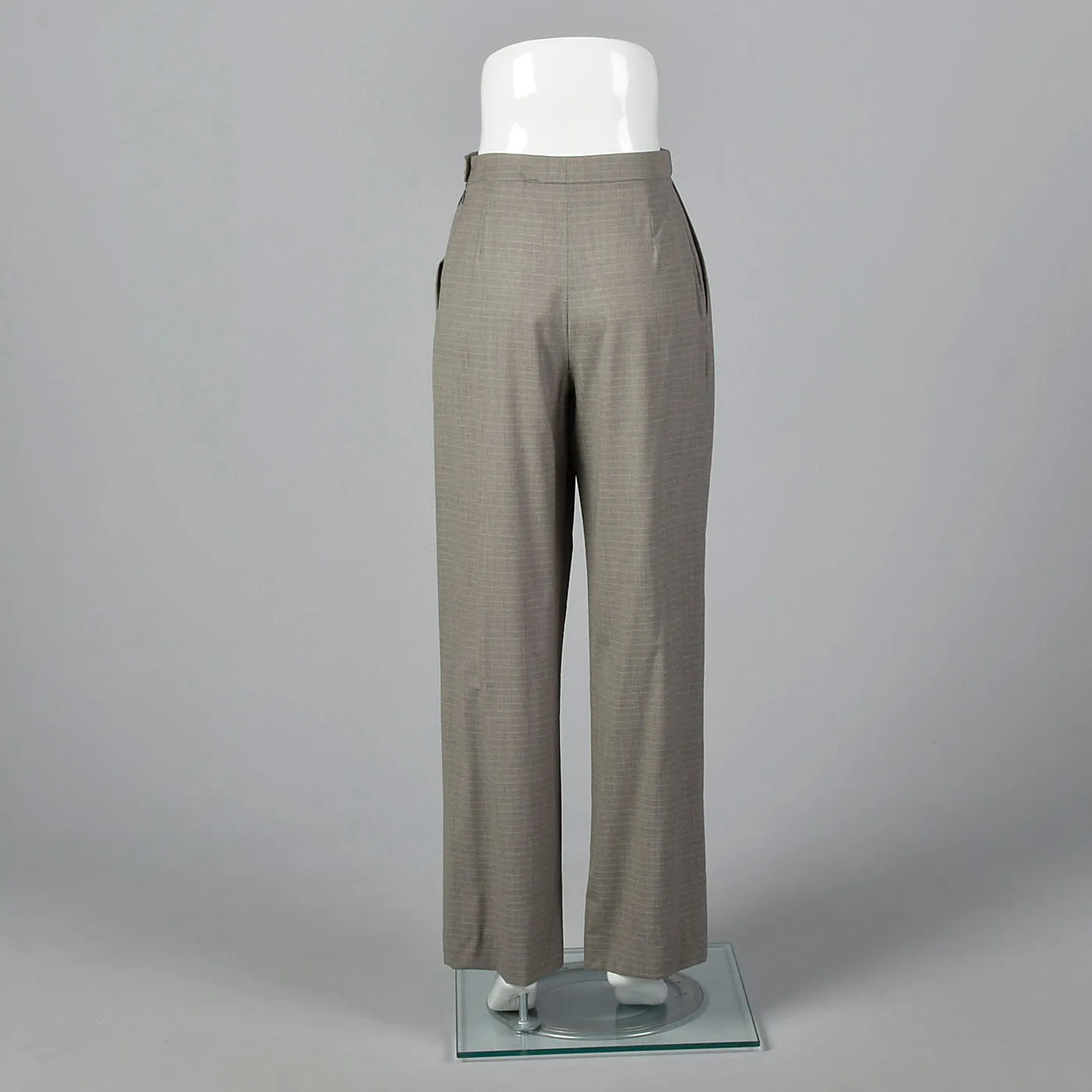 1990s Hermès Wool Pants in Heathered Gray
