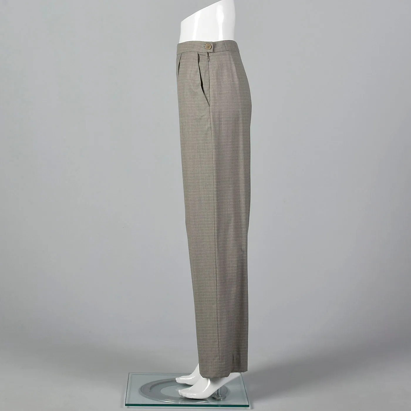 1990s Hermès Wool Pants in Heathered Gray
