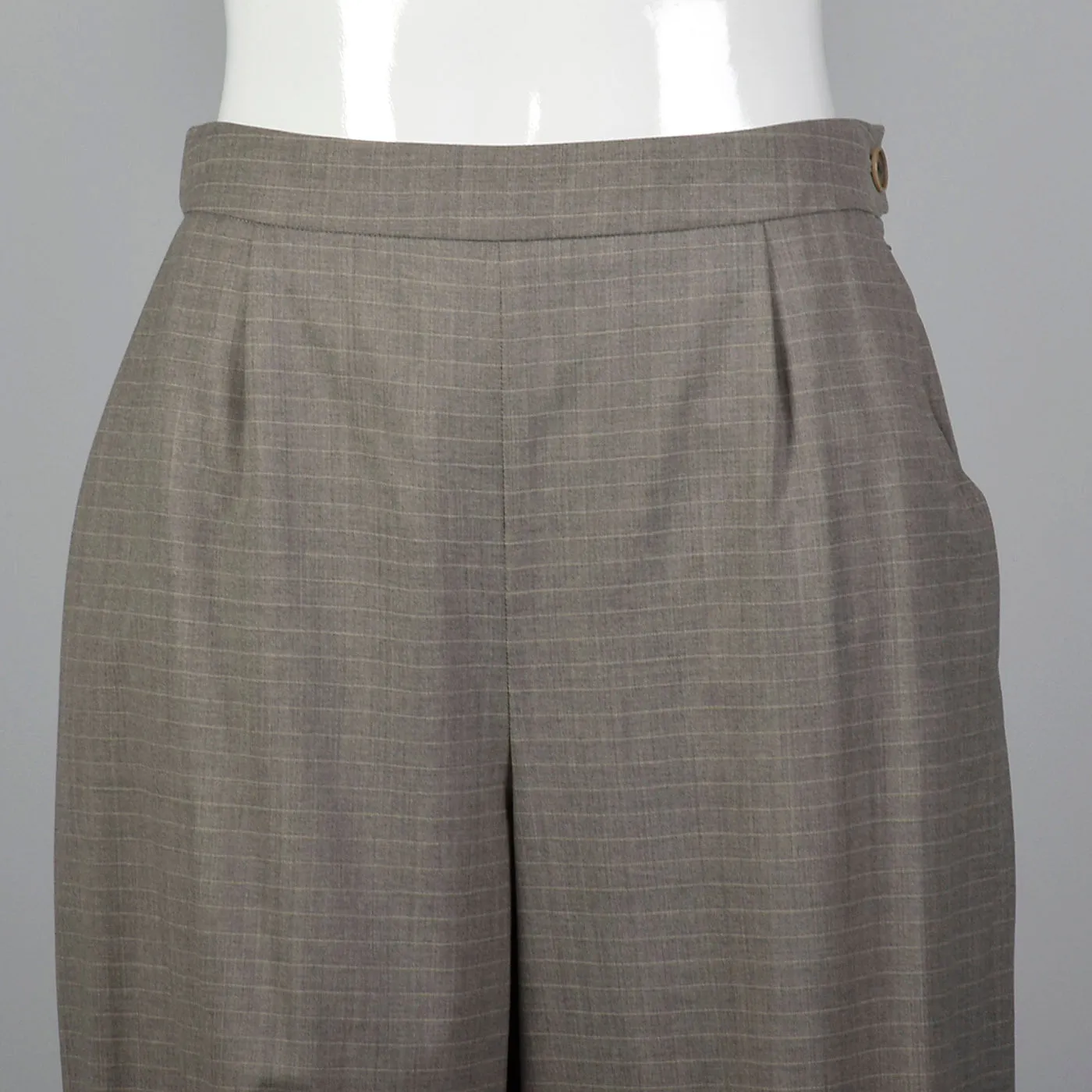 1990s Hermès Wool Pants in Heathered Gray