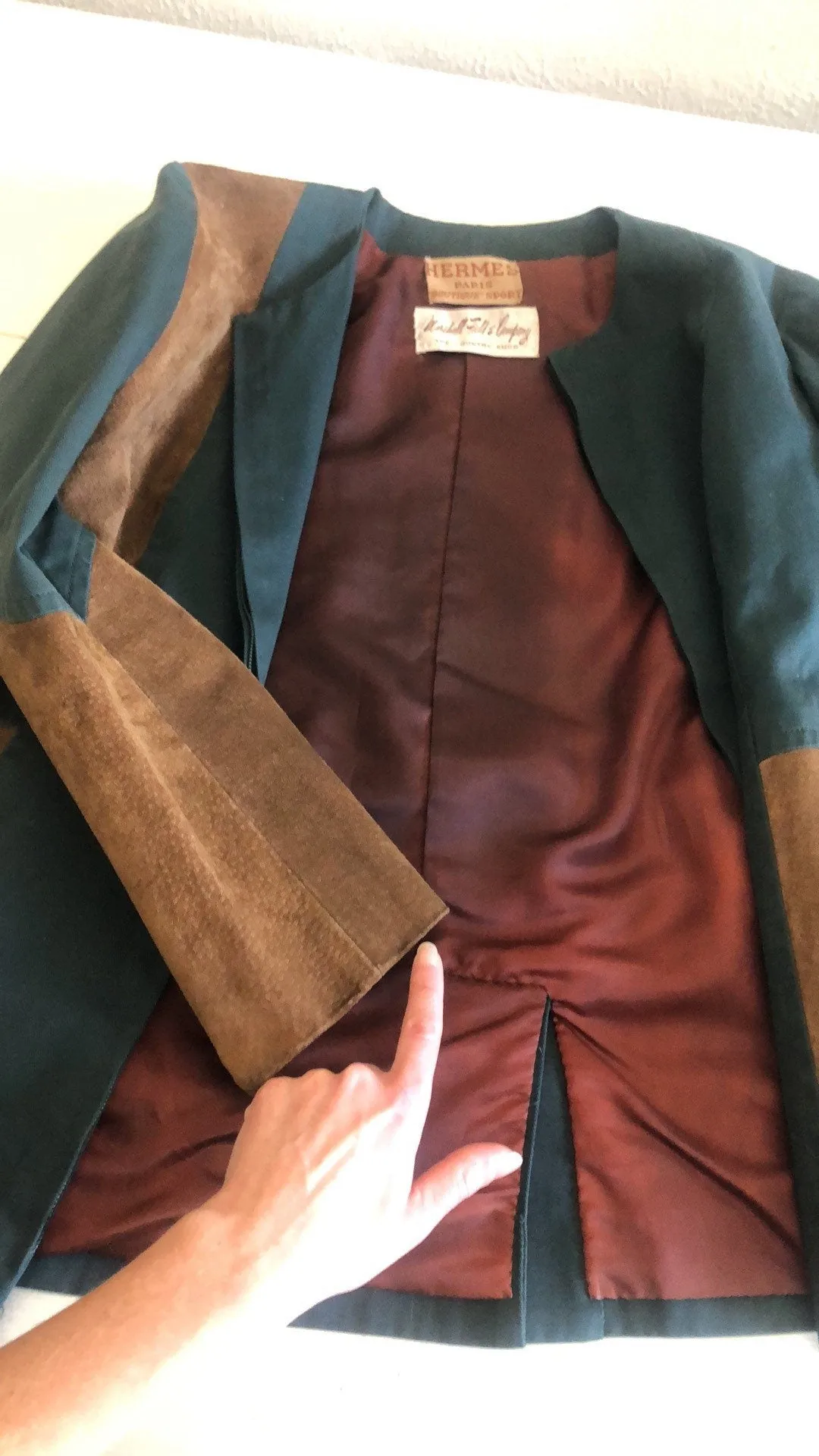 60'S VINTAGE HERMÈS COTTON & LEATHER RIDING SET // SIZE MEDIUM