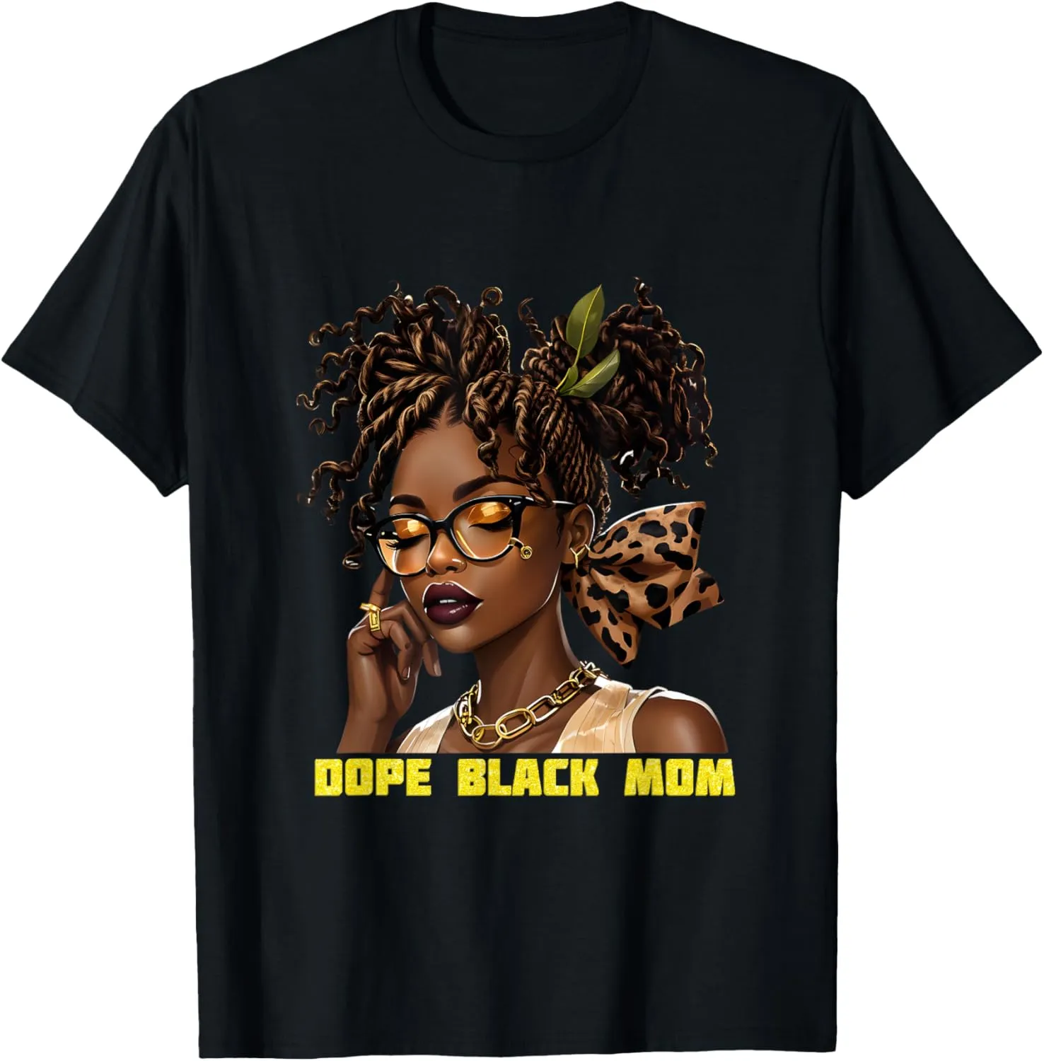 Afro Queen African Melanin Dope Black Mom Mama T-Shirt