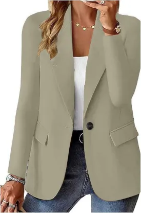 Blazers for Women 2025 with Pocket Business Casual Jacket Long Sleeve Open Front Cardigan Work Suit Fashion Blazers