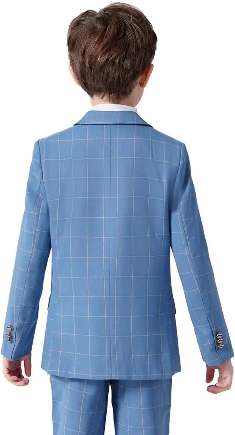 Boys' Suits 2-Piece Formal Slim Fit Suit Set for Boys Wedding Ring Bearer Outfit with Blazer and Pants