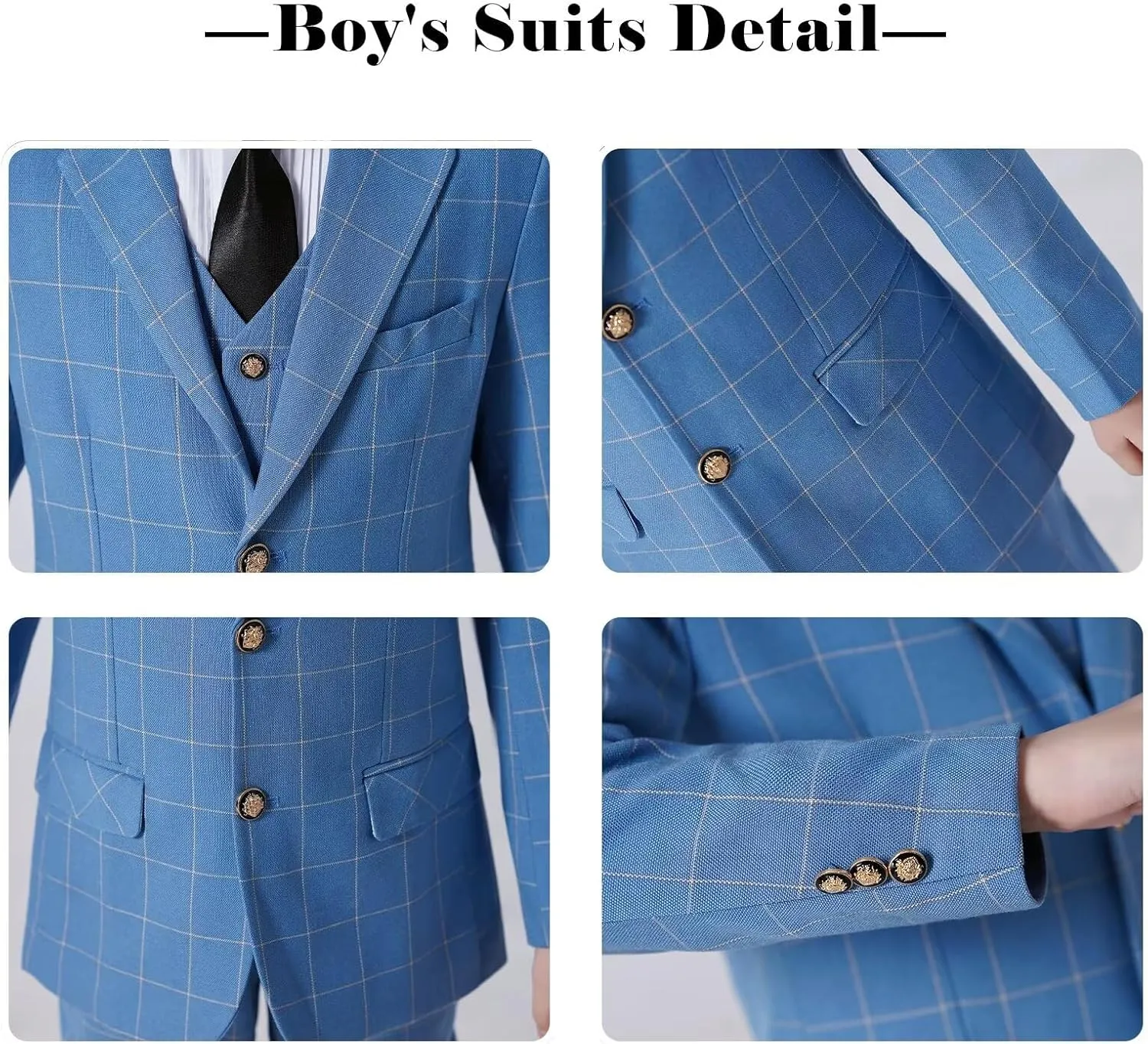 Boys' Suits 2-Piece Formal Slim Fit Suit Set for Boys Wedding Ring Bearer Outfit with Blazer and Pants