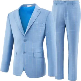 Boys' Suits 2-Piece Formal Slim Fit Suit Set for Boys Wedding Ring Bearer Outfit with Blazer and Pants