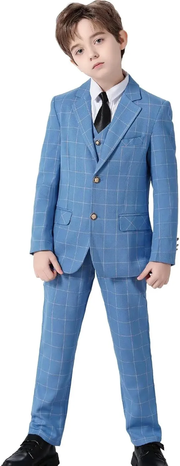 Boys' Suits 2-Piece Formal Slim Fit Suit Set for Boys Wedding Ring Bearer Outfit with Blazer and Pants