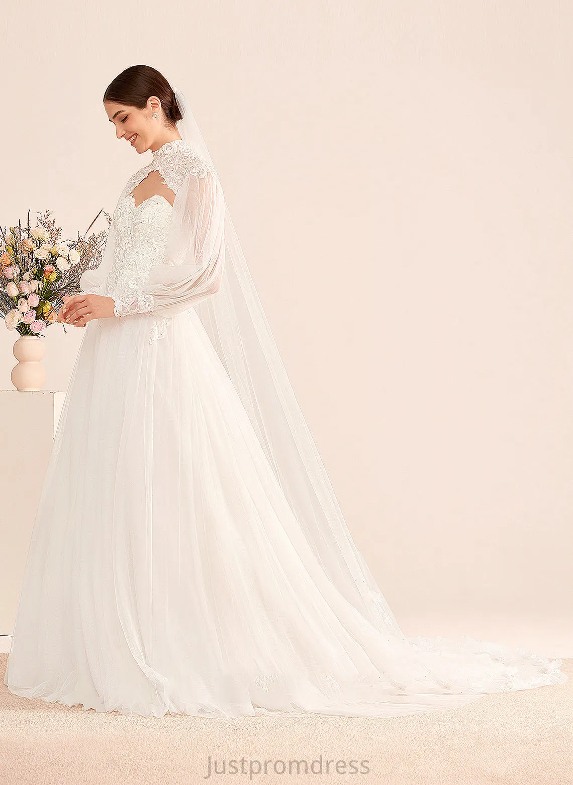 Cassandra Wedding Chapel Wedding Dresses Dress With Sequins Train Beading Ball-Gown/Princess Sweetheart