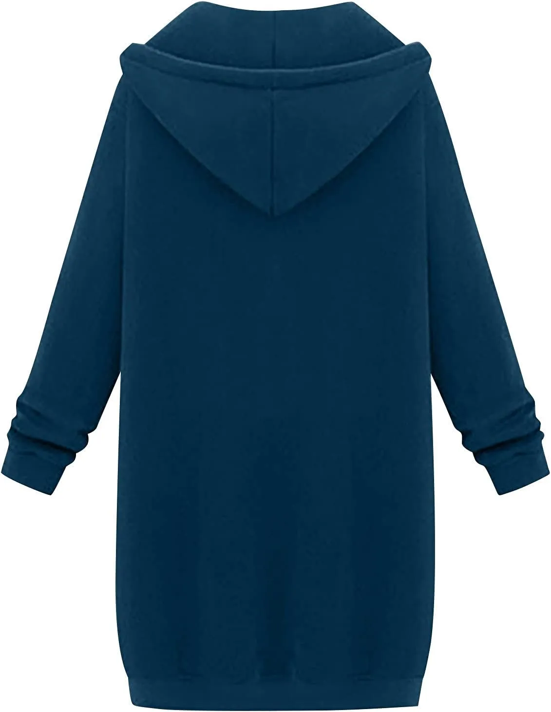 Cdiecer Women Hoodies Zip Up Long Hooded Sweatshirt Jacket Casual Front Cardigan Plus Size Fall Winter Coat with Pockets