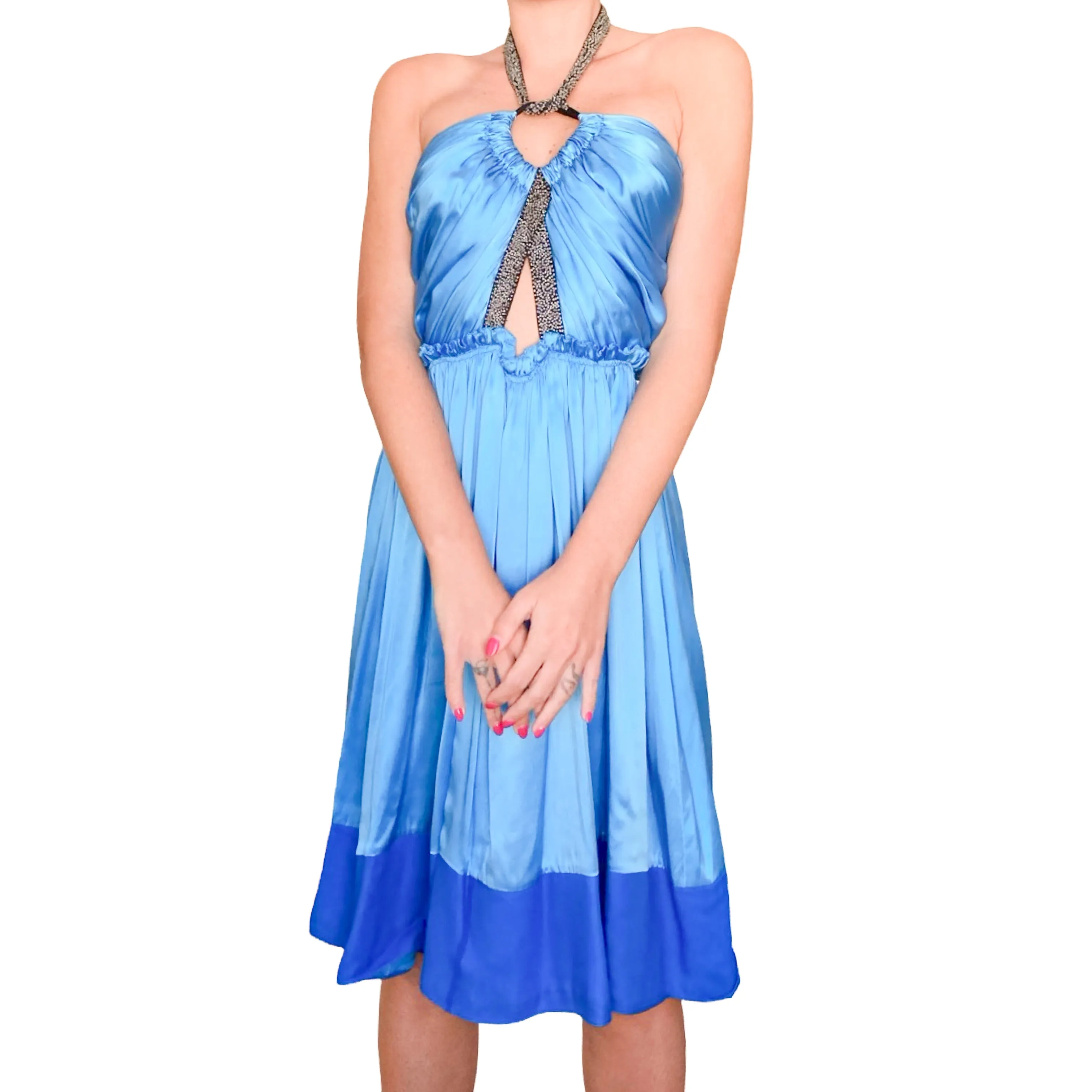 Chloe ( by Phoebe Philo ) S/S 2005 runway blue dress