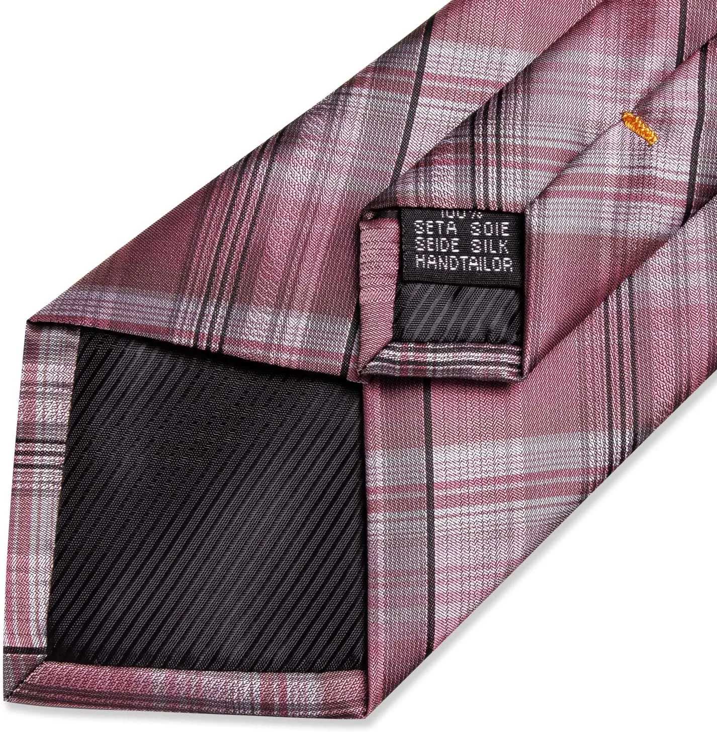DiBanGu Mens Silk Necktie Solid Color Tie and Pocket Square Cufflink Tie Clip Set Woven Plain Ties for Men Wedding Party