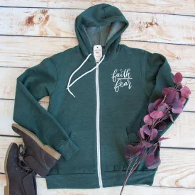 Faith Over Fear Premium Fleece Zip Up Hoodie