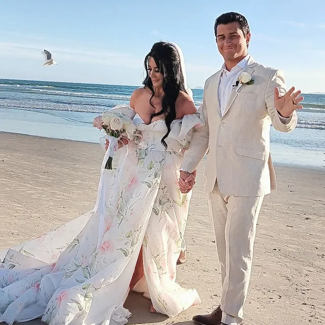 Floral Wedding Dress with Puff Sleeves