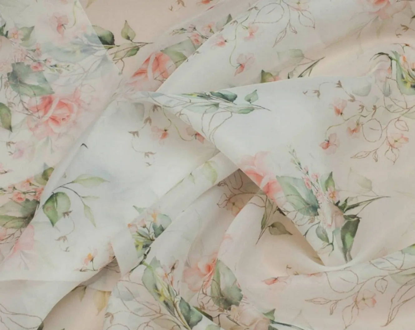 Floral Wedding Dress with Puff Sleeves