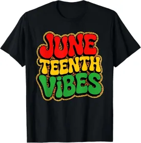 Groovy Juneteenth Vibes Tee Vintage Pride Men Women T-Shirt