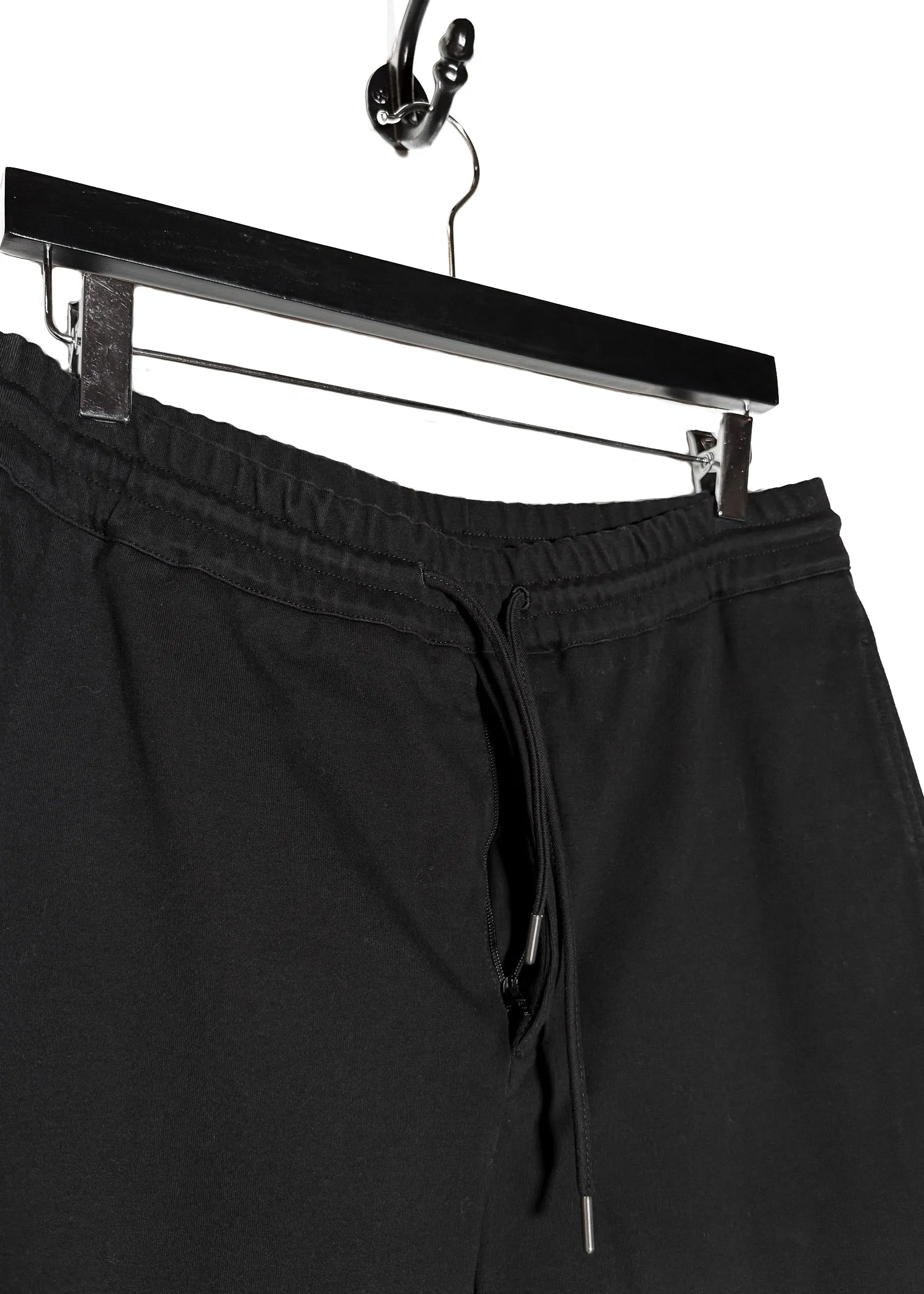 Hermès Black Cotton Zippered Cuff Details Jogger Pants