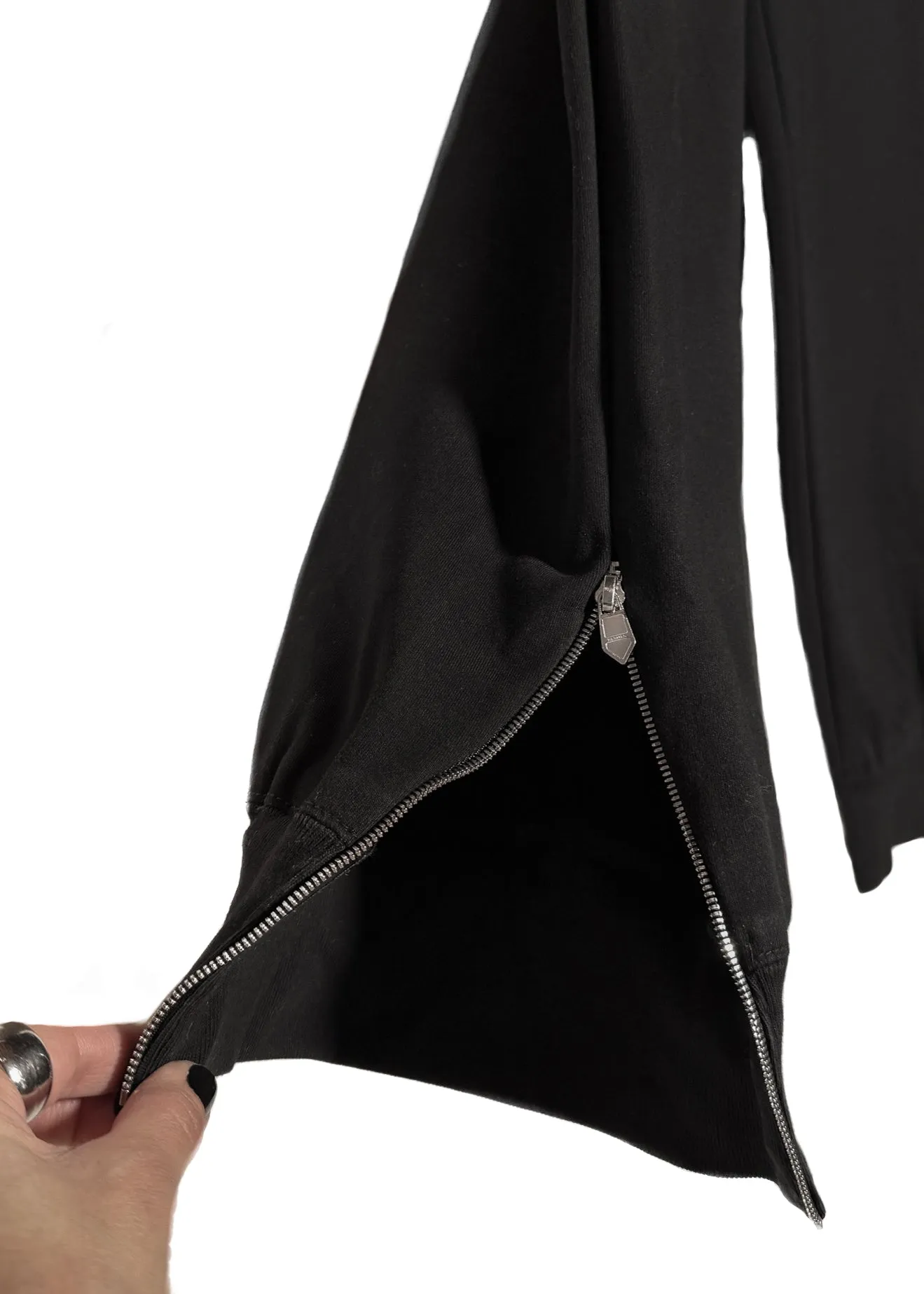 Hermès Black Cotton Zippered Cuff Details Jogger Pants