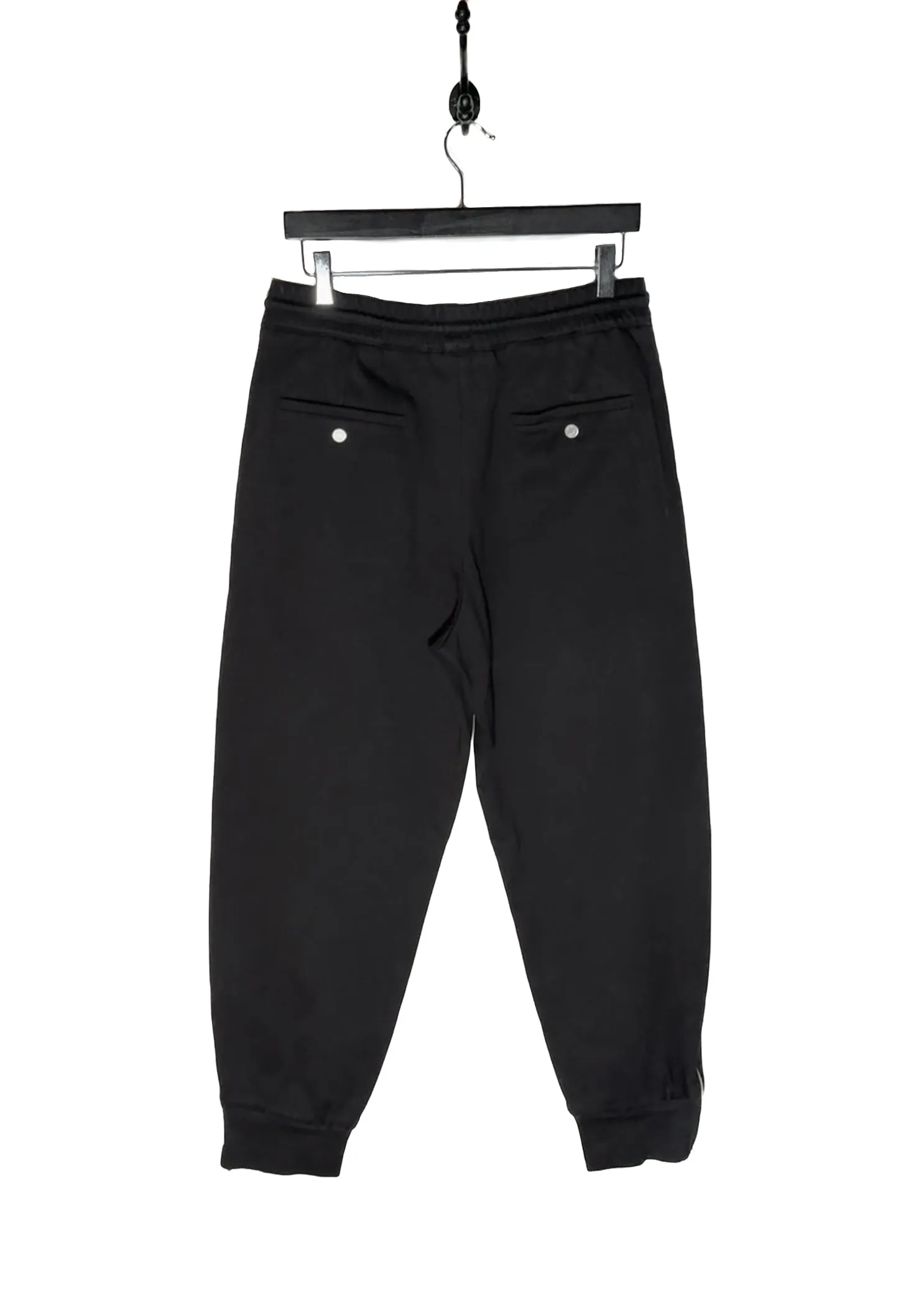 Hermès Black Cotton Zippered Cuff Details Jogger Pants