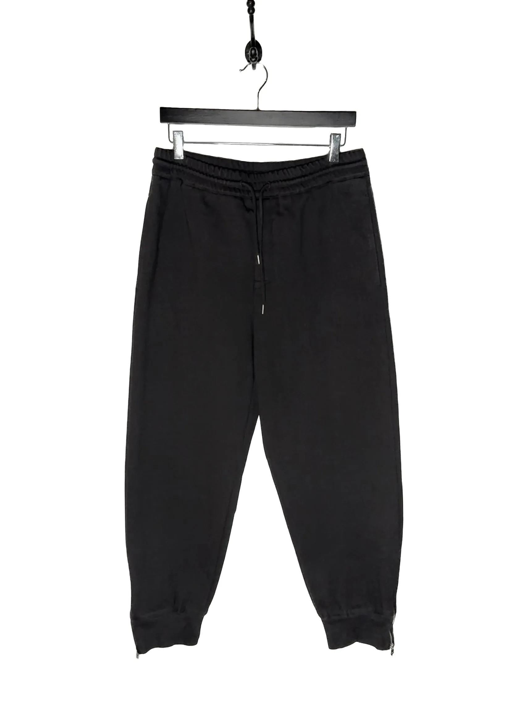 Hermès Black Cotton Zippered Cuff Details Jogger Pants