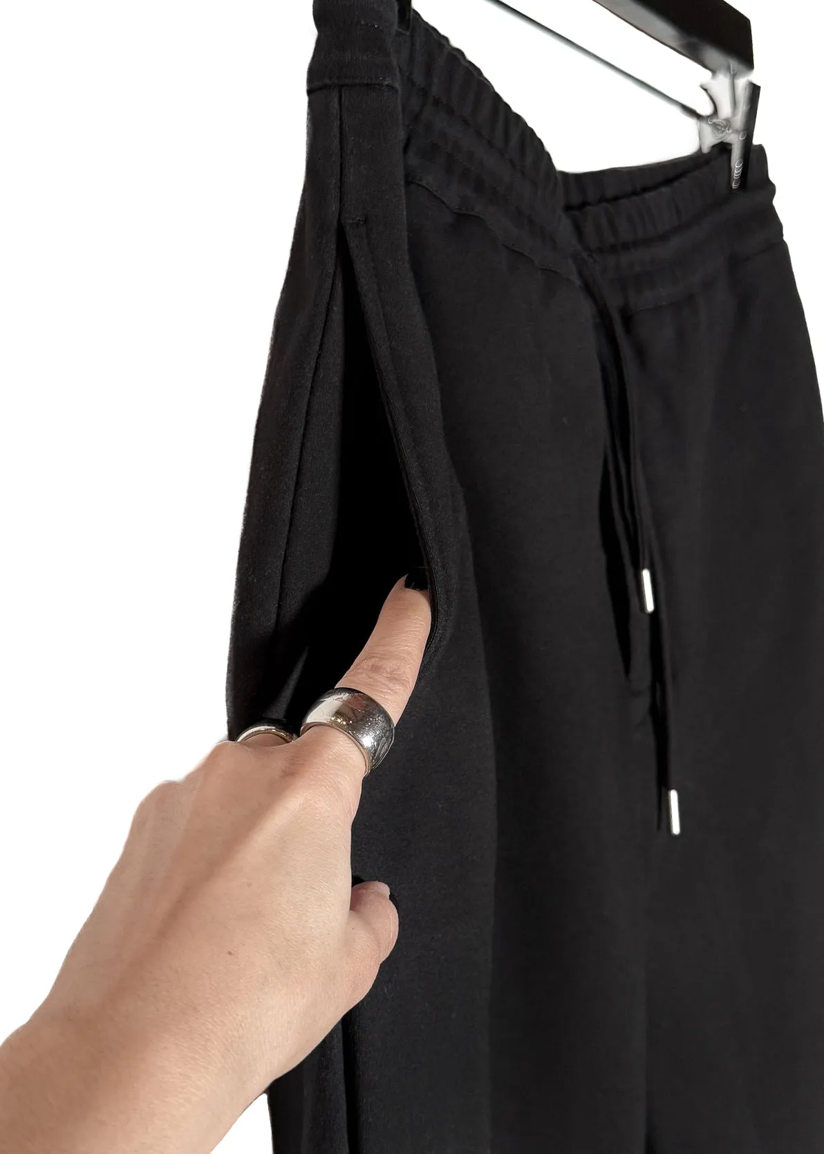 Hermès Black Cotton Zippered Cuff Details Jogger Pants