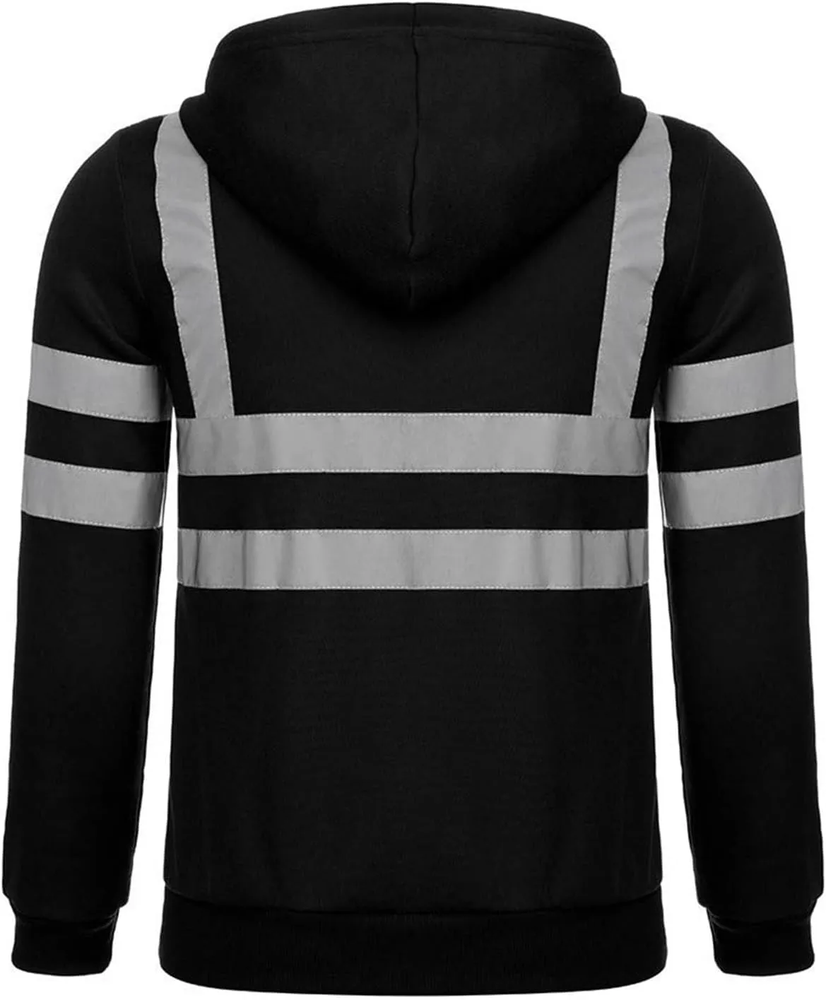 High Visibility Safety Sweatshirt Jackets for Men Class 3 Reflection Safety Hoodies Hi Vis Jackets Zip Hooded Pullover