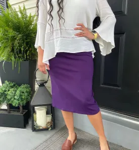 Josie Premium Pencil Skirt- Deep Purple
