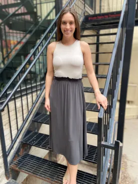 Mae Grey Elastic Midi Skirt