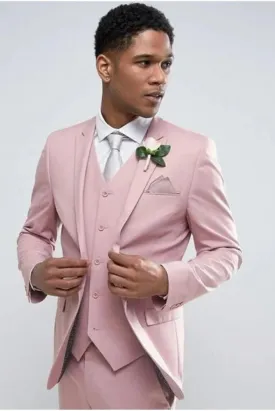 Men Suits, Suits For pink three piece Wedding Suit, Formal Fashion Slim Fit Suit - Prom Wear