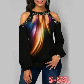 Off Shoulder Casual Women Long Sleeve Blouse