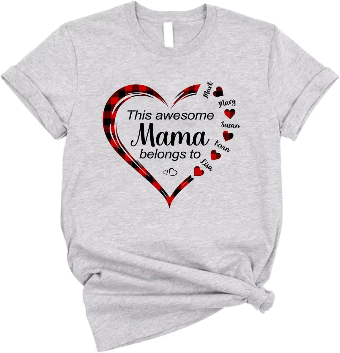 Personalized This Awesome Mom Belongs to Shirt, Heart Shirt for Mom with Kid Name, Shirt for Mama, Mom, Mommy