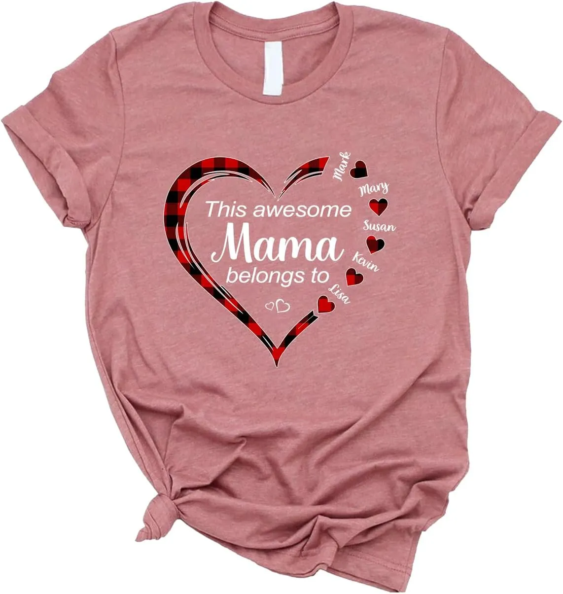 Personalized This Awesome Mom Belongs to Shirt, Heart Shirt for Mom with Kid Name, Shirt for Mama, Mom, Mommy