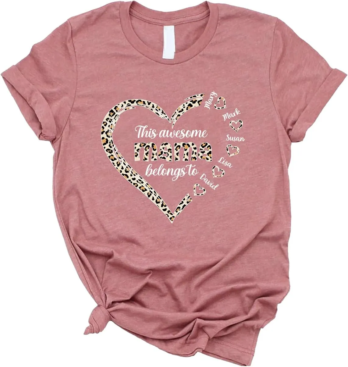 Personalized This Awesome Mom Belongs to Shirt, Heart Shirt for Mom with Kid Name, Shirt for Mama, Mom, Mommy