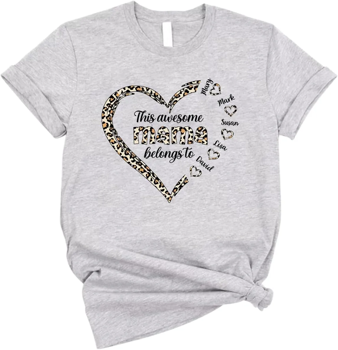 Personalized This Awesome Mom Belongs to Shirt, Heart Shirt for Mom with Kid Name, Shirt for Mama, Mom, Mommy