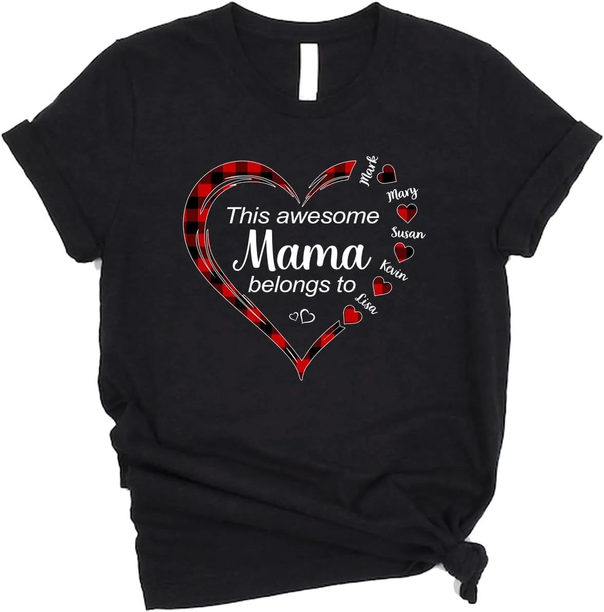 Personalized This Awesome Mom Belongs to Shirt, Heart Shirt for Mom with Kid Name, Shirt for Mama, Mom, Mommy