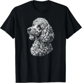Poodle Dog Silhouette Pet Lovers Vintage Retro T-Shirt