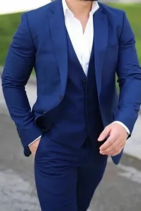 Royal Blue Three Piece Suit For Men Suit Premium Suit Wedding Formal Suit Casual Suit Blue Gift For Him