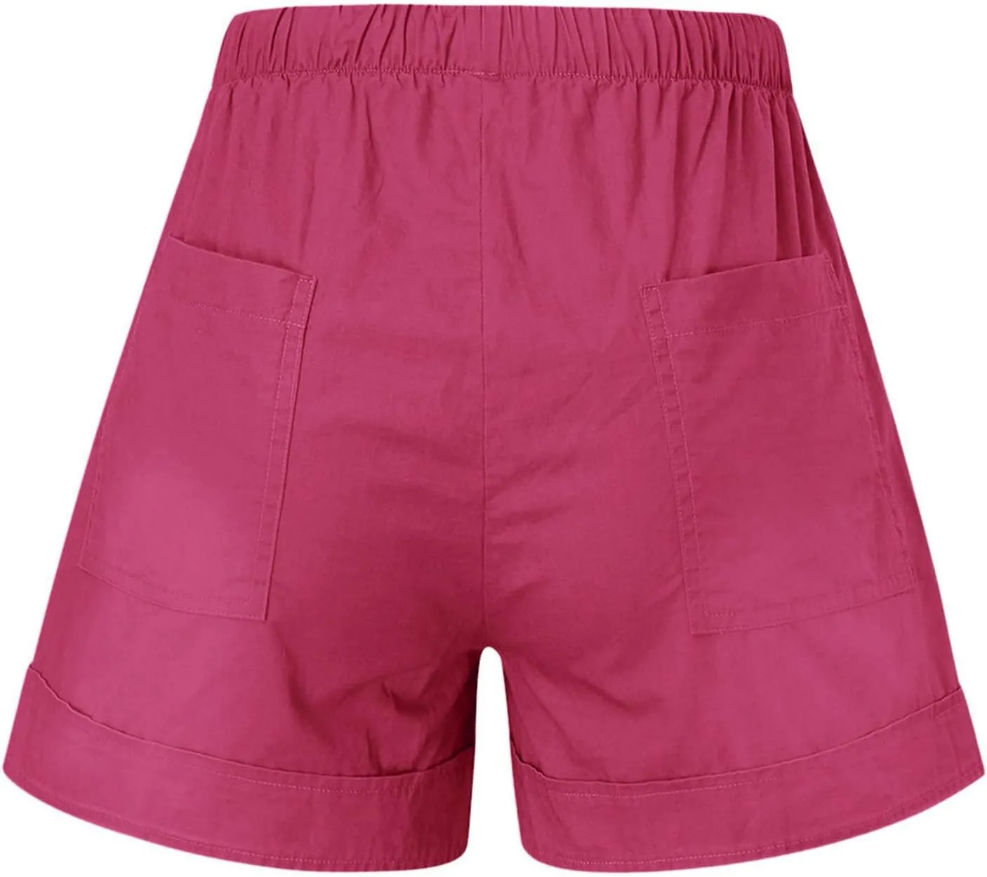 SHAOBGE Plus Size Linen Pants for Women Splice Comfy Waist Pants Shorts Loose Elastic Pocketed Trendy Pants for