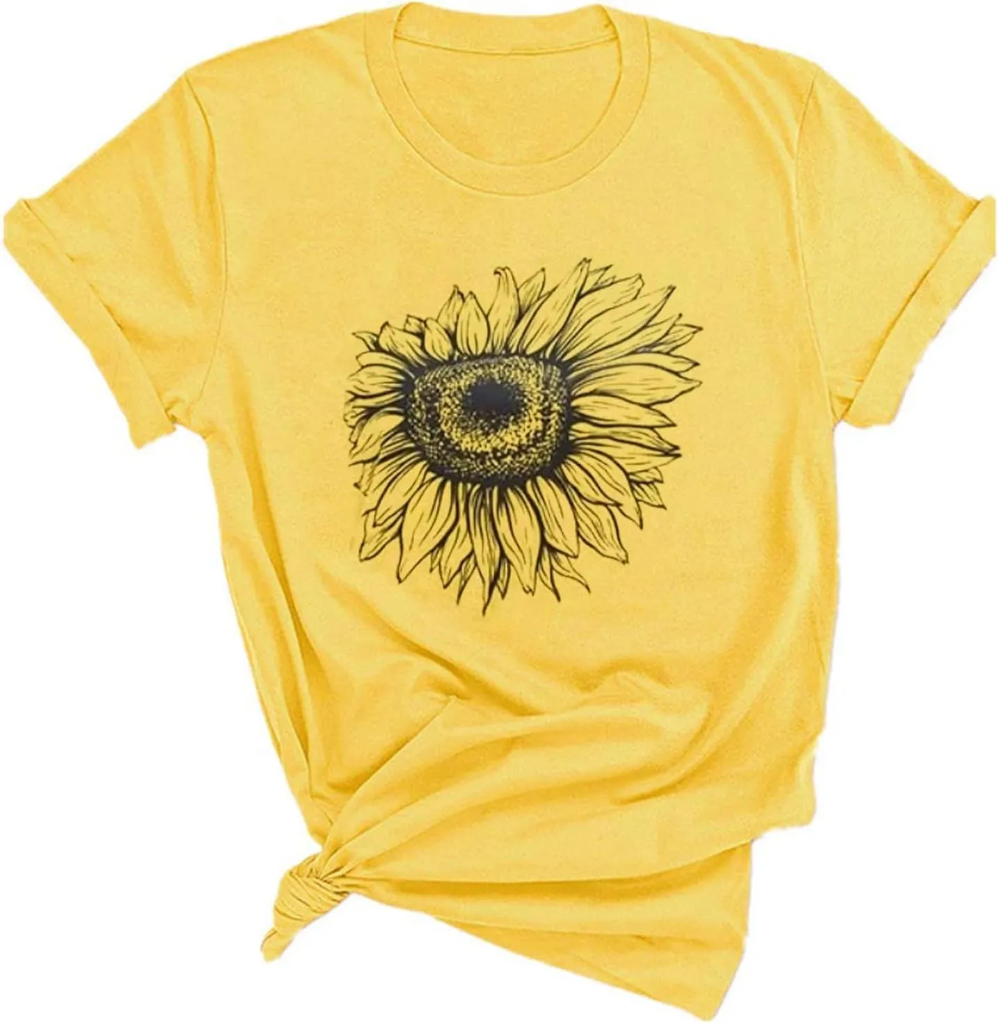 Sunflower Shirts for Women Cute Sunflower Graphic Print Tshirt Summer Casual Short Sleeve Tee Tops