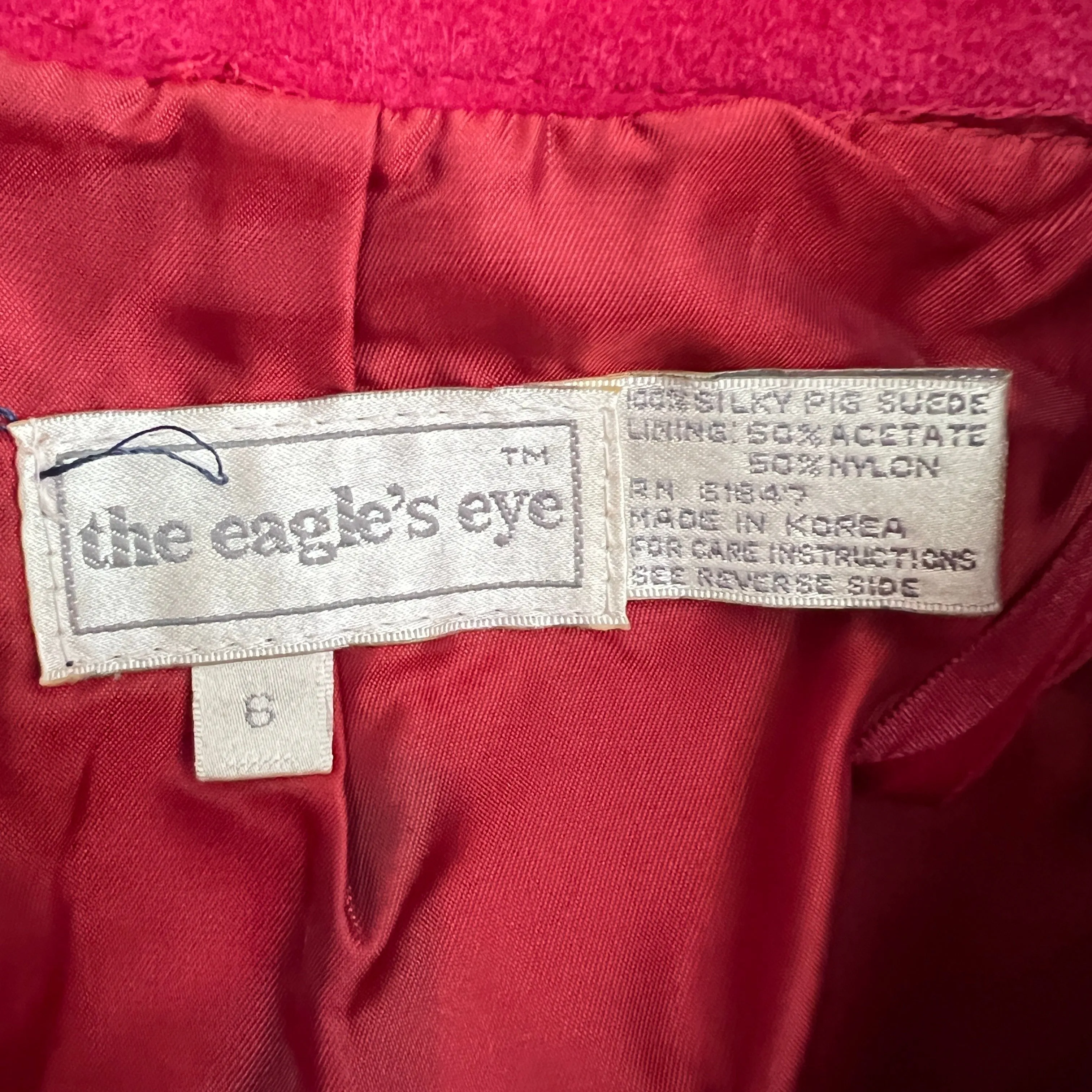 Vintage Pink Suede Pencil Skirt with Pockets Waist 26" Size 6