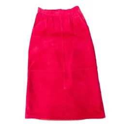 Vintage Pink Suede Pencil Skirt with Pockets Waist 26" Size 6